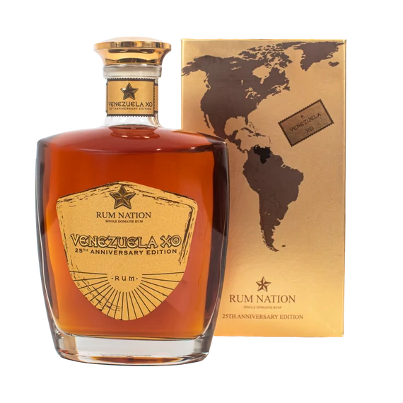 RUM NATION VENEZUELA XO 0,7 LITER 43% 25th ANNIVERSARY